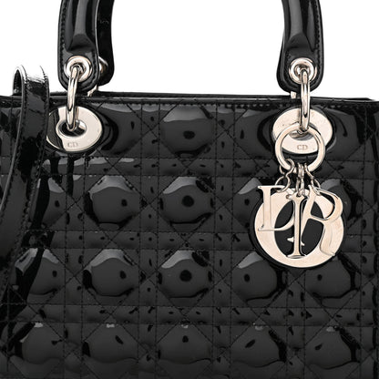 Christian Dior Patent Cannage Medium Lady Dior Black 7 of 10