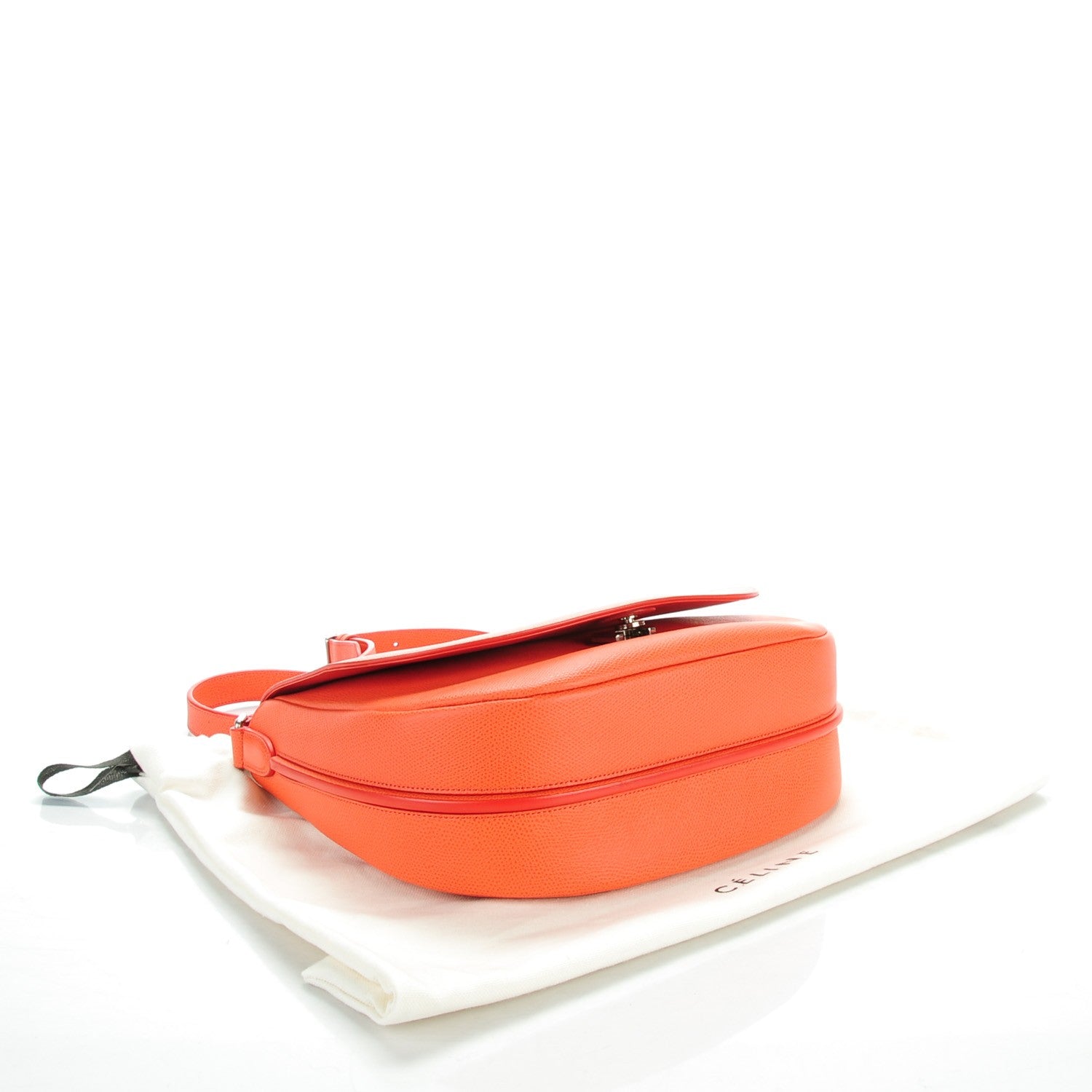 Celine Grained Calfskin Trotteur Messenger Coral 4 of 9