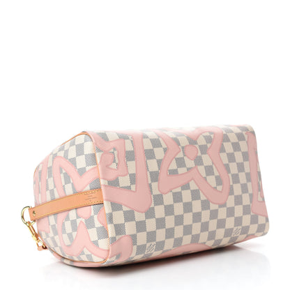 Louis Vuitton Damier Azur Tahitienne Speedy Bandouliere 30 Rose Ballerine 4 of 10