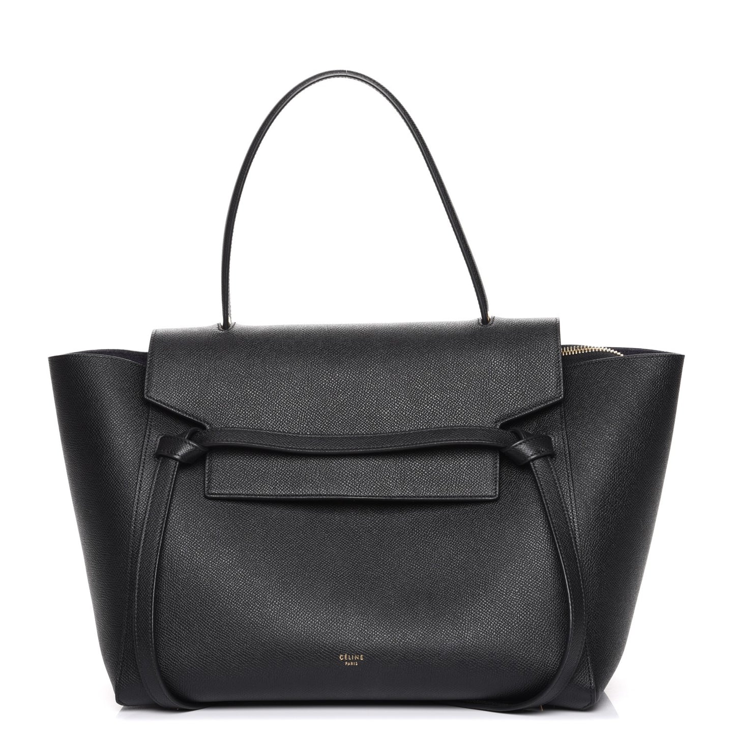 Drummed Calfskin Small Belt Bag Black