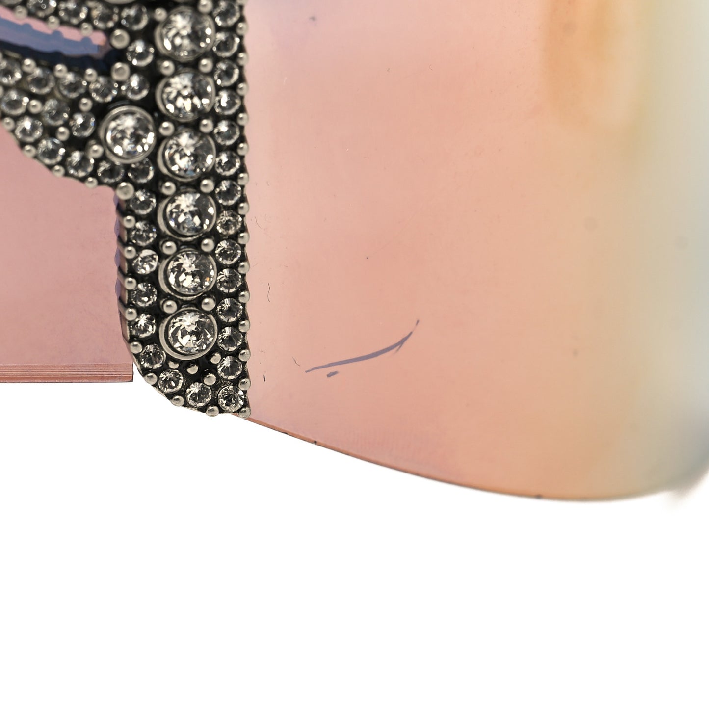 Mirrored Crystal Embellished FFreedom Shield Sunglasses FF 0382/S Pink