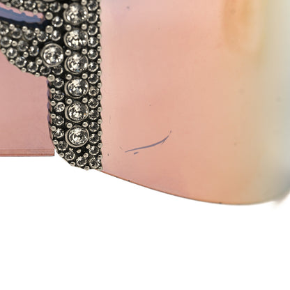 Fendi Mirrored Crystal Embellished FFreedom Shield Sunglasses FF 0382/S Pink 7 of 8