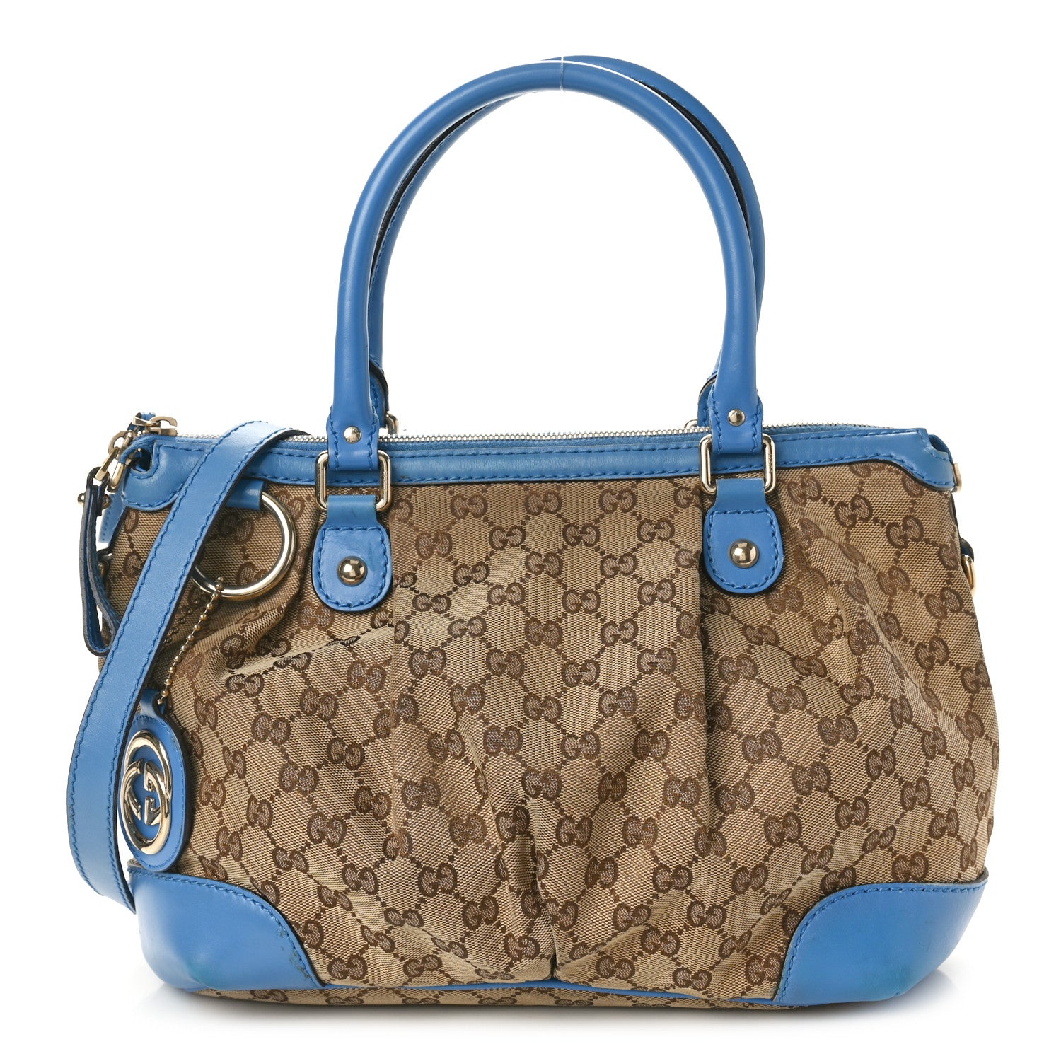 Gucci Monogram Medium Sukey Top Handle Blue 1 of 14