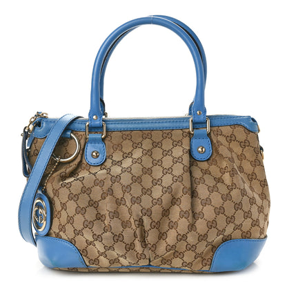 Gucci Monogram Medium Sukey Top Handle Blue 1 of 14