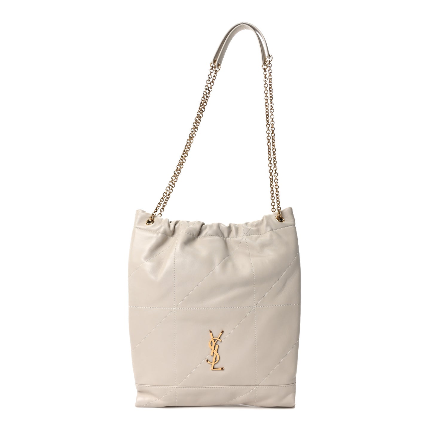 Lambskin Matelasse Monogram Medium Jamie 4.3 Pochon Crema Soft