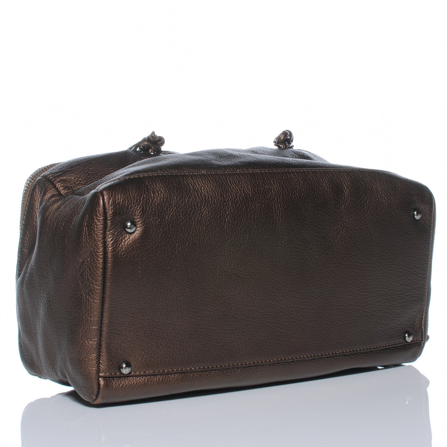 Metallic Deerskin Luxe Ligne Bowler Bronze