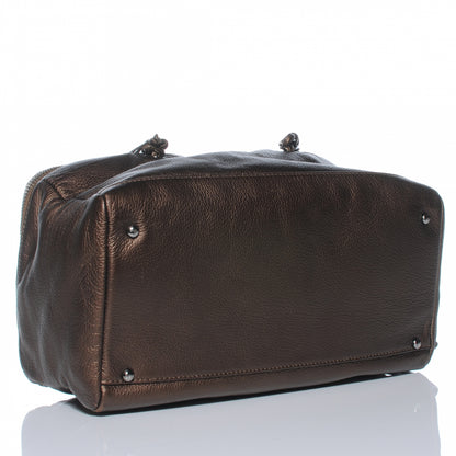 Chanel Metallic Deerskin Luxe Ligne Bowler Bronze 4 of 7