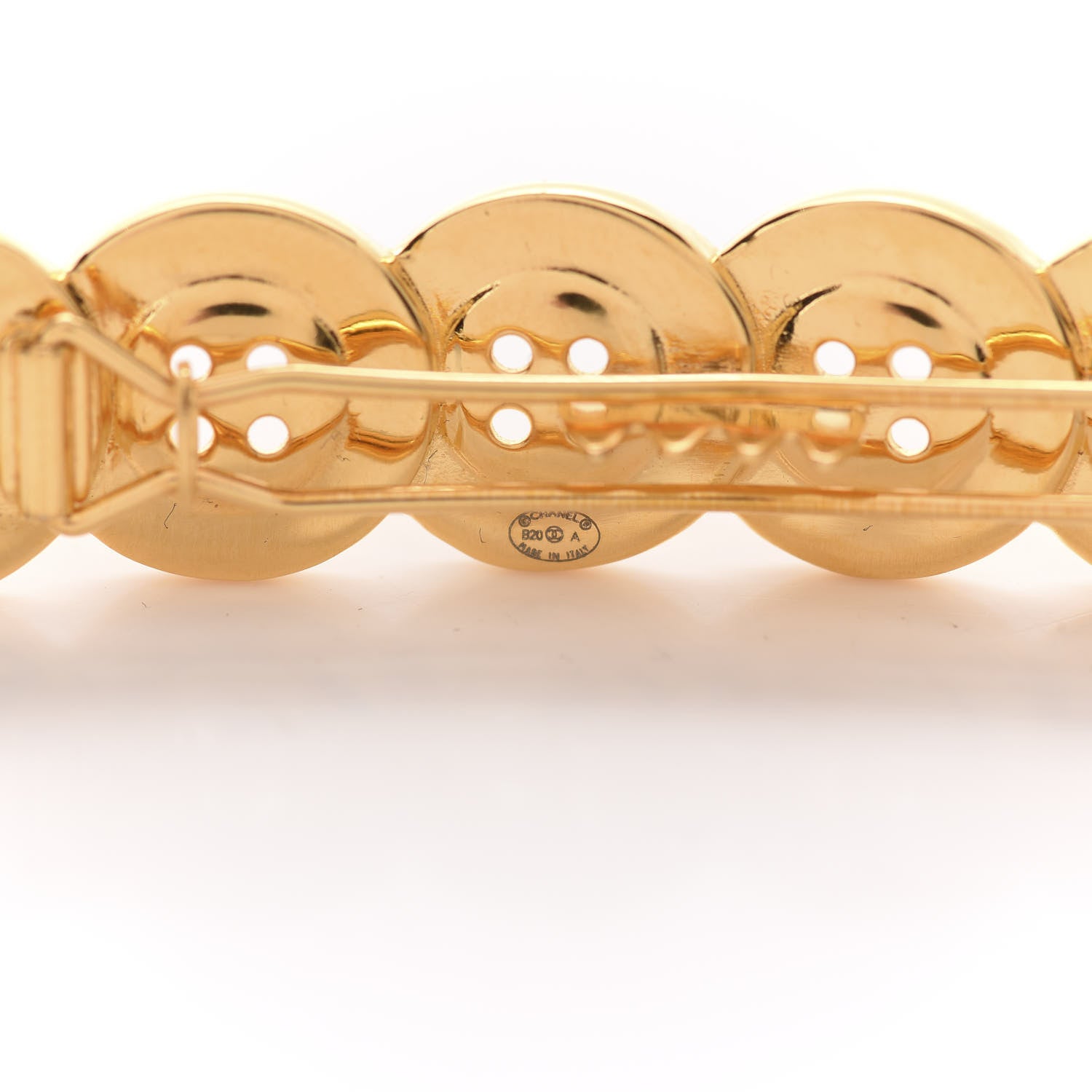 Chanel Button Paris CC Hair Clip Barrette Gold 3 of 4