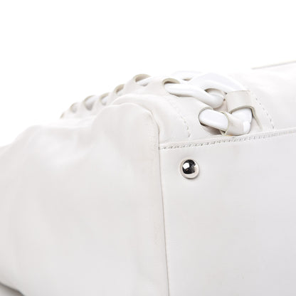 Chanel Calfskin Modern Chain Rhodoid East West Tote White 10 of 20