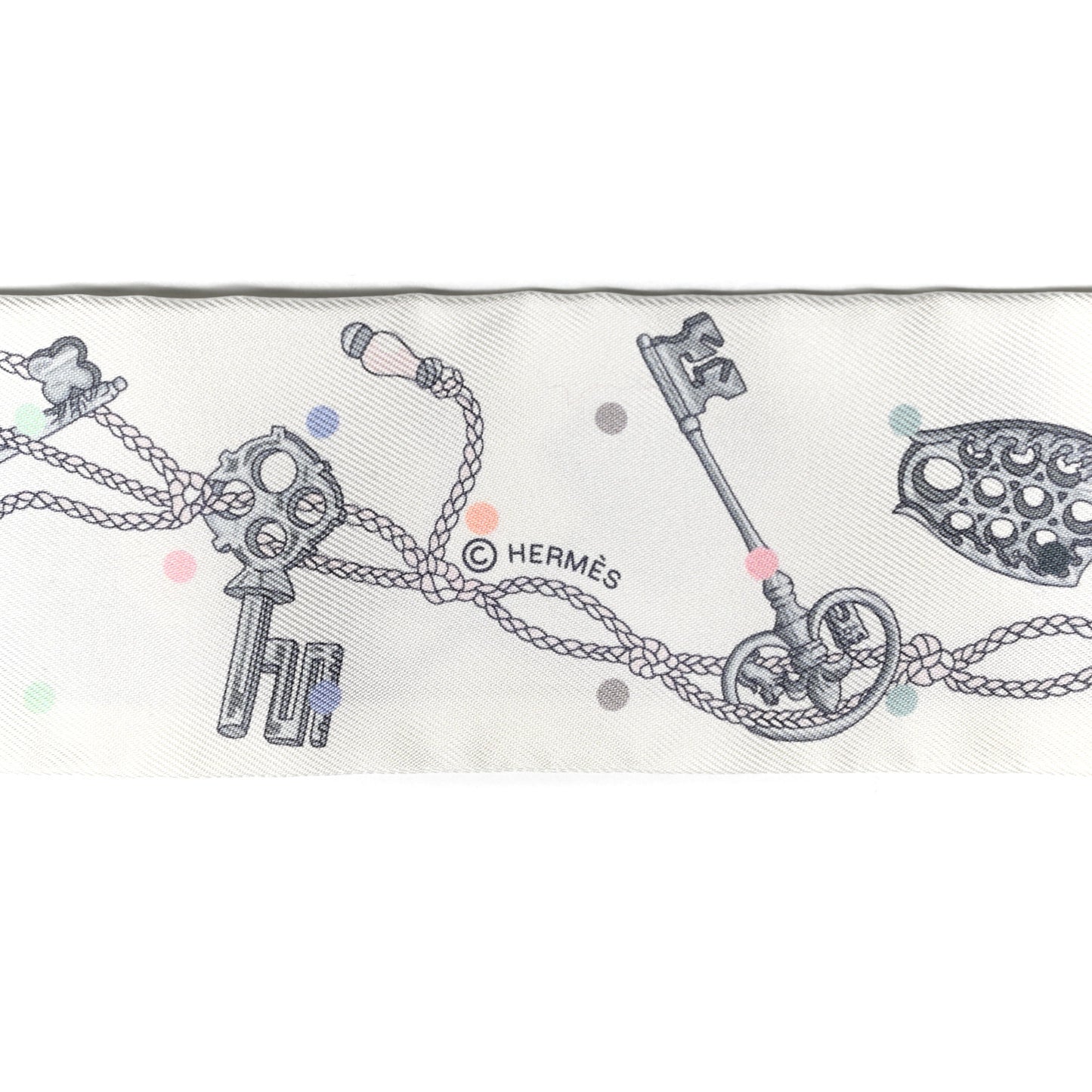 Silk Les Cles A Pois Twilly White Gris Acier