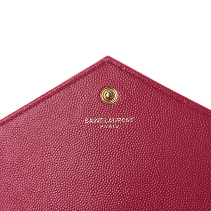 Saint Laurent Grain De Poudre Matelasse Chevron Monogram Chain Wallet Fresh Fuchsia 9 of 12