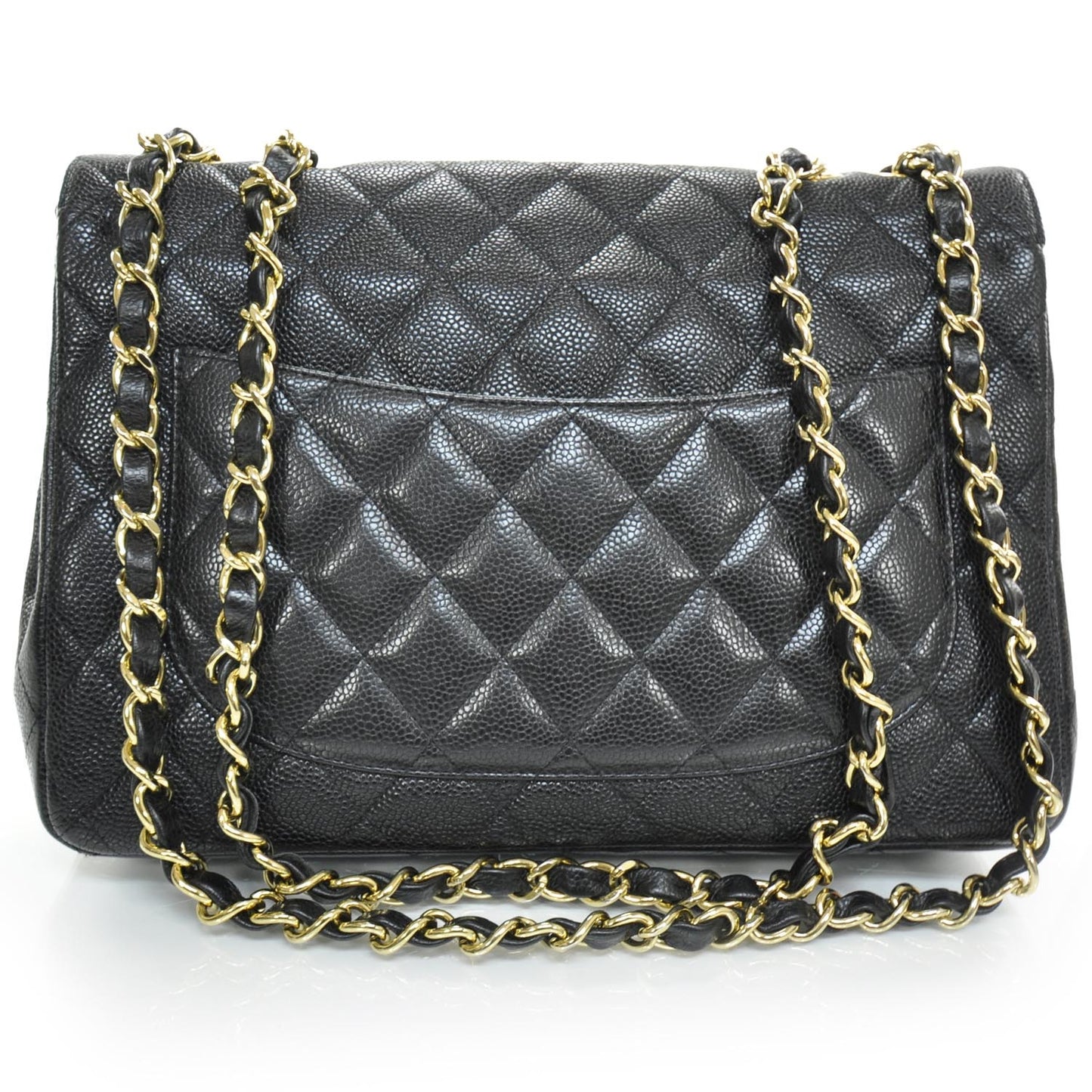 Caviar Jumbo Flap Black GHW