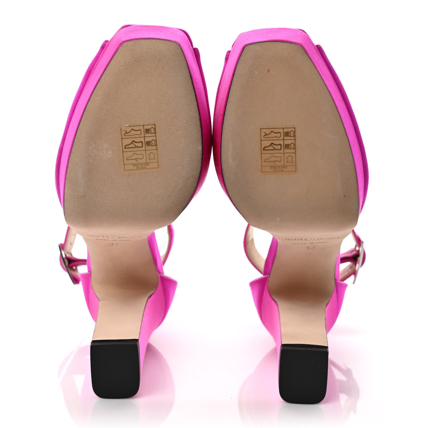 Jimmy Choo Satin Socorie 120 Sandals 37 Fuchsia White 5 of 9