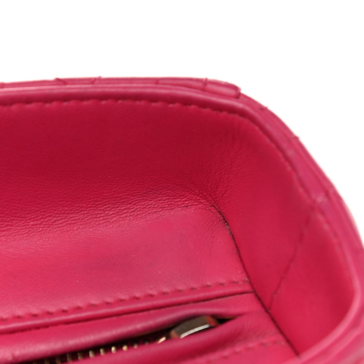 Lambskin Cannage Large Lady Dior Fuchsia