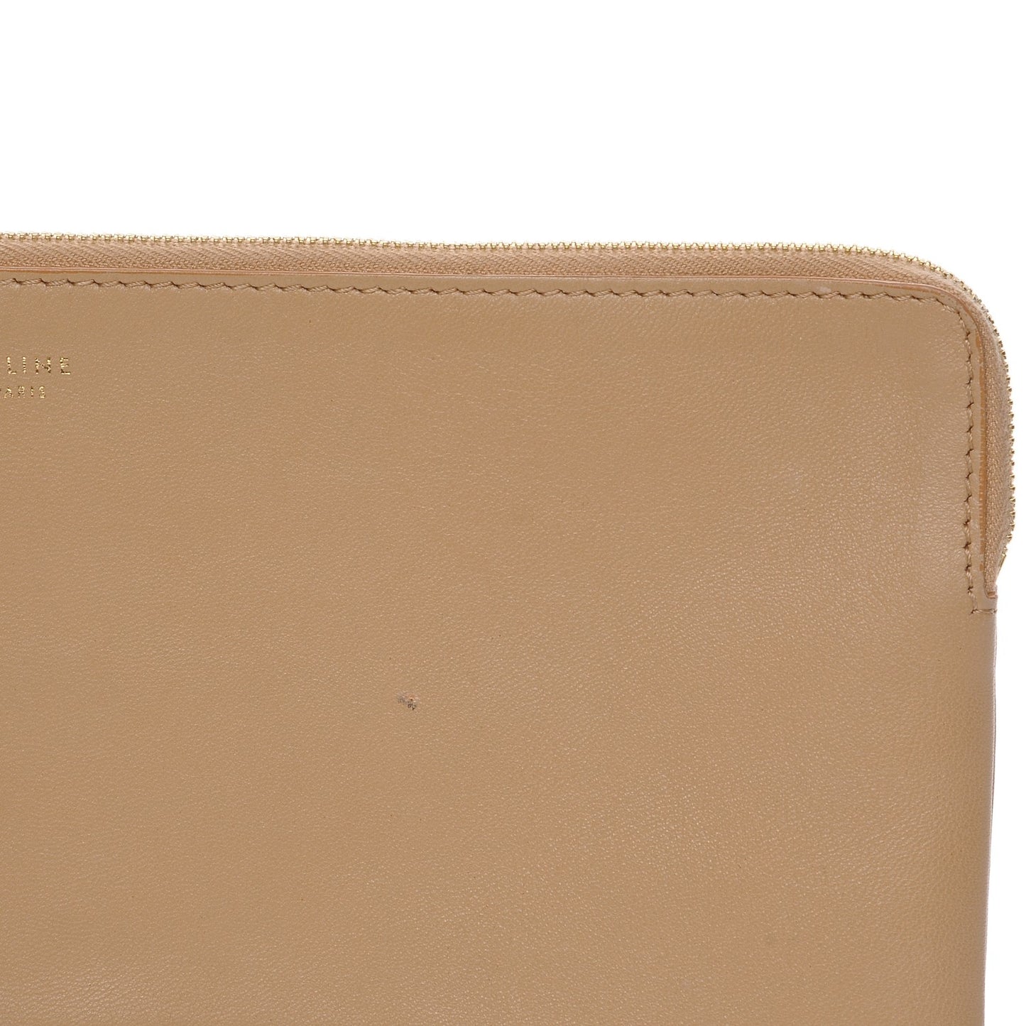 Lambskin Bi-Color Solo Clutch Pouch Nude