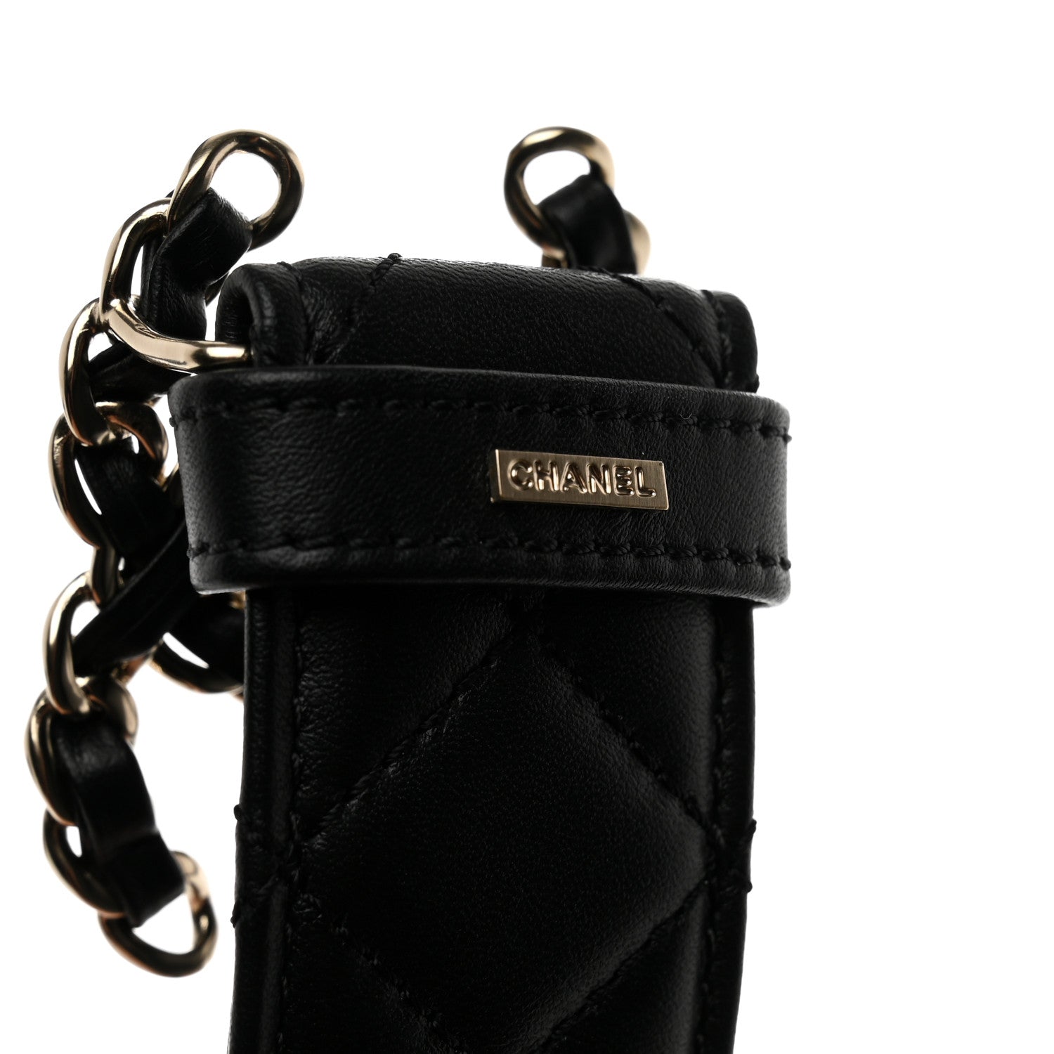 Chanel Calfskin Quilted CC Chain Belt 75/30 Black 5 of 9