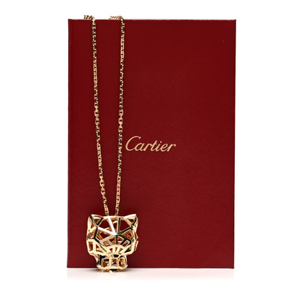 Cartier 18K Yellow Gold Tsavorite Black Onyx Panthere De Cartier Pendant Necklace 5 of 5