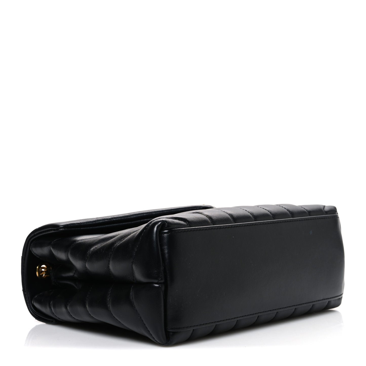 Calfskin Y Quilted Monogram Small Loulou Chain Satchel Black