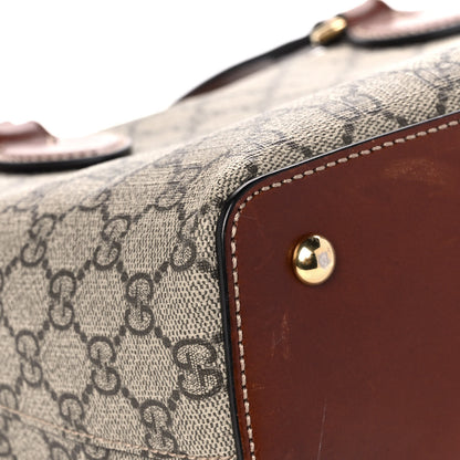 Gucci GG Supreme Monogram Linea A Foldover Tote Brown 10 of 18