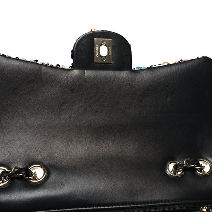 Chanel Sequin Medium Single Flap Blue Black Multicolor 11 of 11