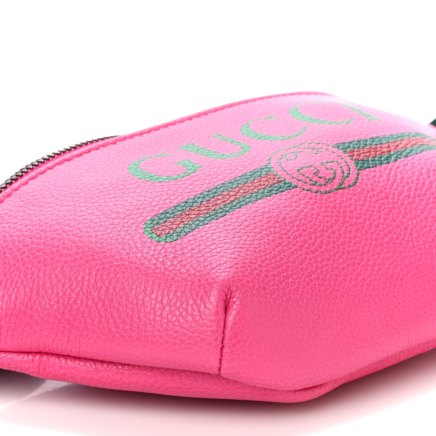 Grained Calfskin Small Logo Belt Bag Box Pink Green