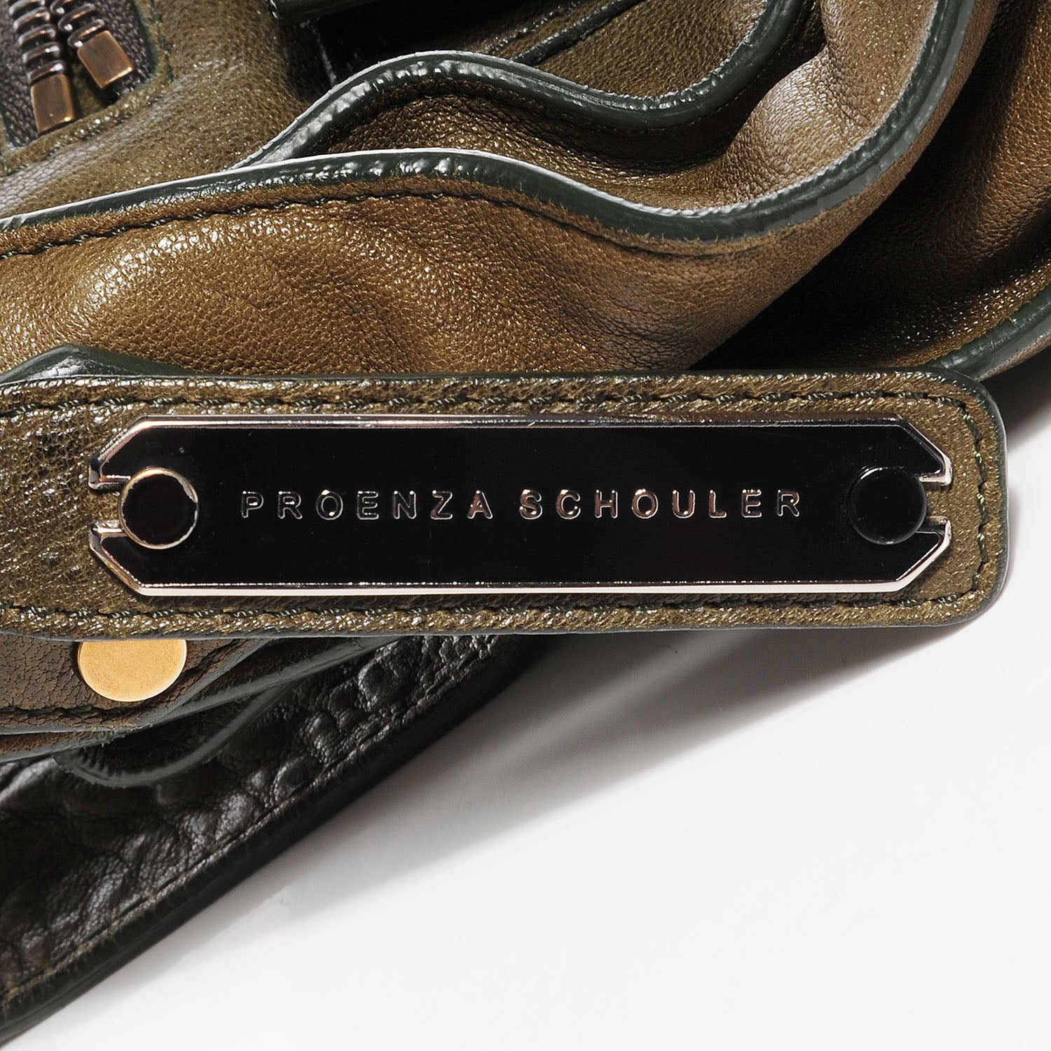 Proenza Schouler Lambskin PS1 Large Satchel Military 8 of 13