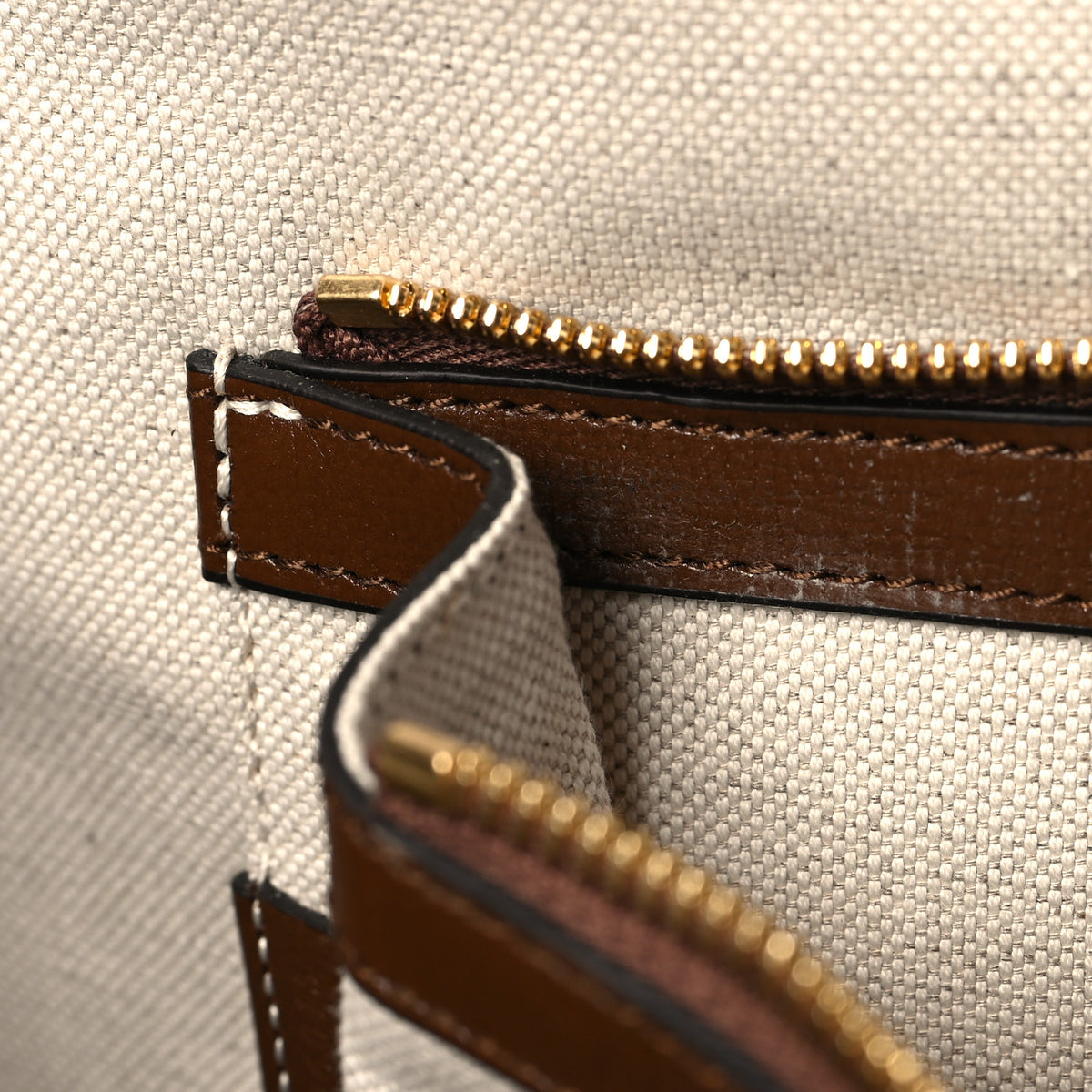 GG Supreme Monogram Azalea Calfskin Retro Interlocking G Large Duffle Bag Beige Ebony Brown Sugar