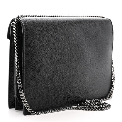 Saint Laurent Grain De Poudre Monogram Cassandra Clasp Bag Black 3 of 11
