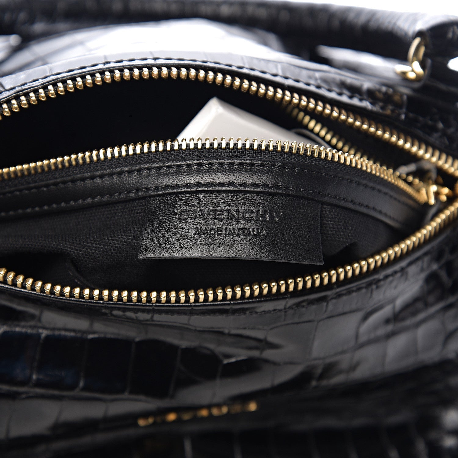 Givenchy Calfskin Crocodile Embossed Small Pandora Black 5 of 9
