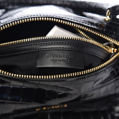 Givenchy Calfskin Crocodile Embossed Small Pandora Black 5 of 9