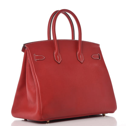 Hermes Epsom Candy Birkin 35 Rouge Casaque Bleu Thalassa 3 of 35