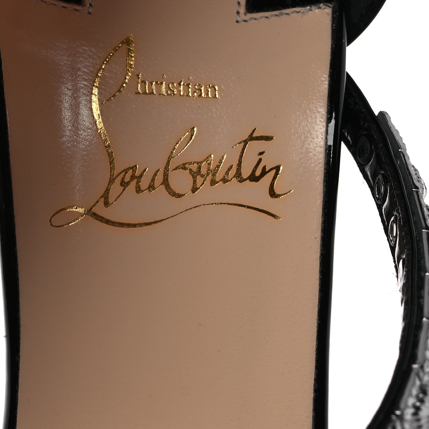 Christian Louboutin Patent Forever Girl 100 Studded Sandals 37 Black 9 of 11