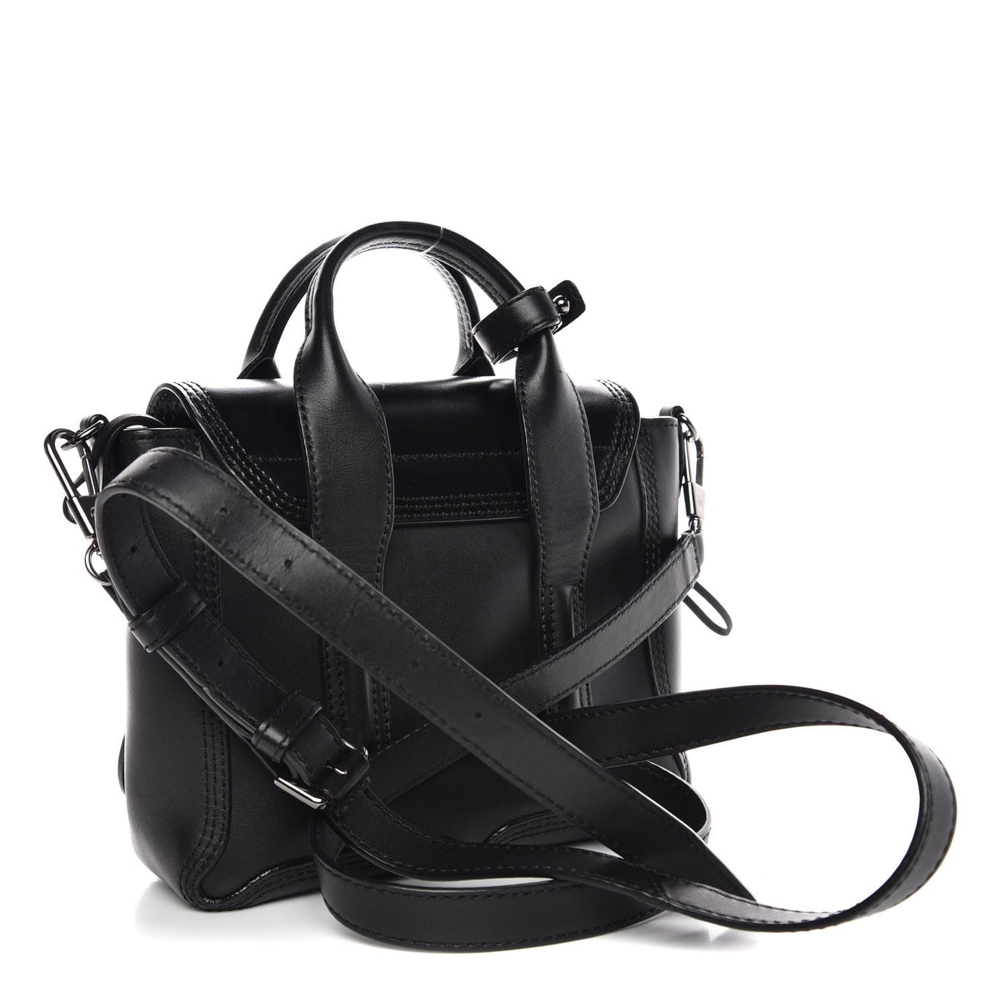 3.1 Smooth Calfskin Glitter Mini Pashli Satchel Black