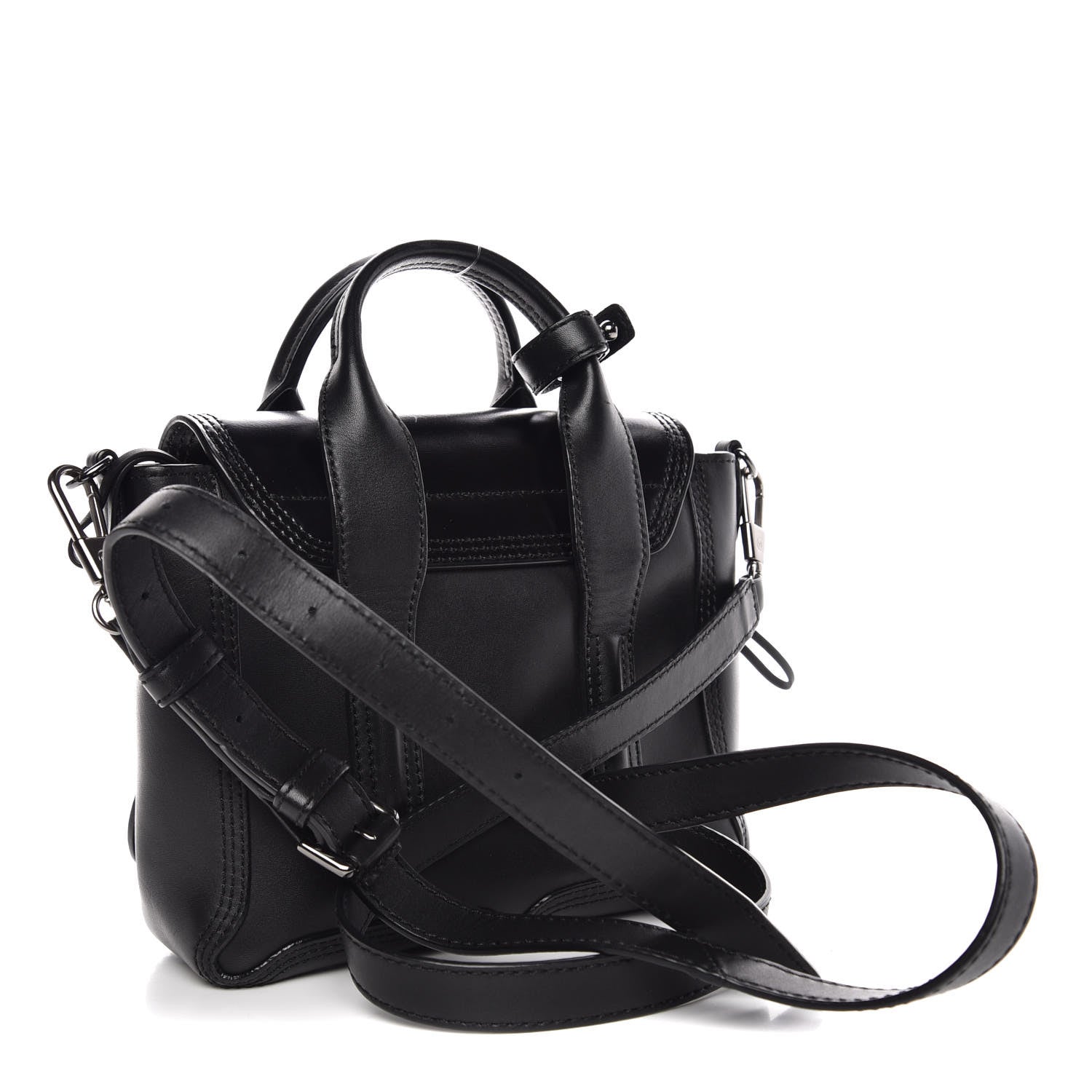 3.1 Phillip Lim 3.1 Smooth Calfskin Glitter Mini Pashli Satchel Black 3 of 7
