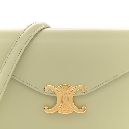Celine Shiny Calfskin Triomphe Margo Wallet on Chain Almond Green 8 of 12