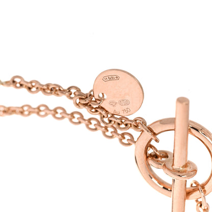 Hermes 18K Rose Gold Logos Link Toggle Bracelet 3 of 4
