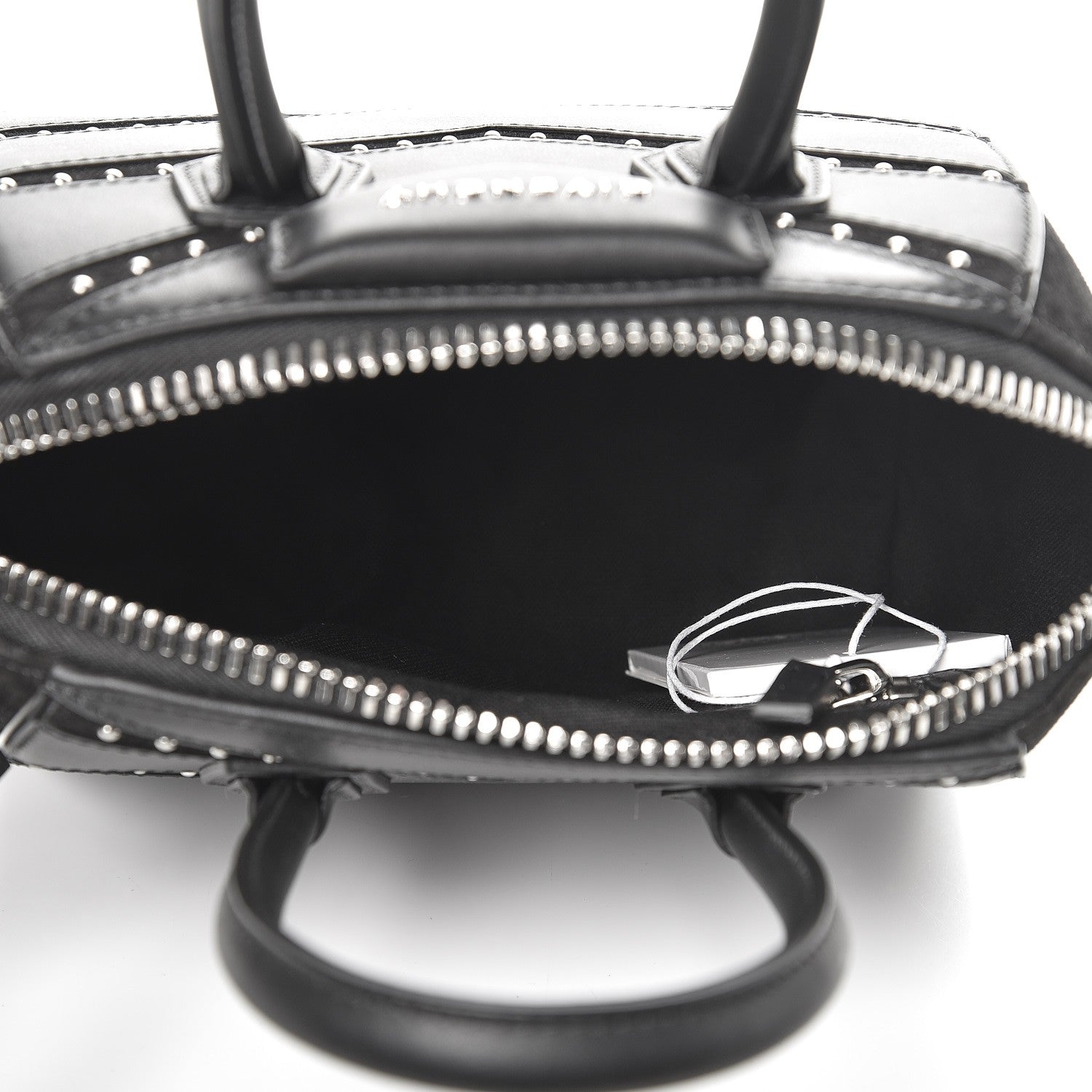 Givenchy Calfskin Suede Mini Studded Chevron Antigona Black 5 of 9