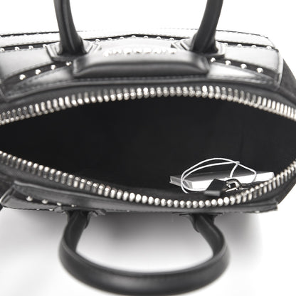 Givenchy Calfskin Suede Mini Studded Chevron Antigona Black 5 of 9