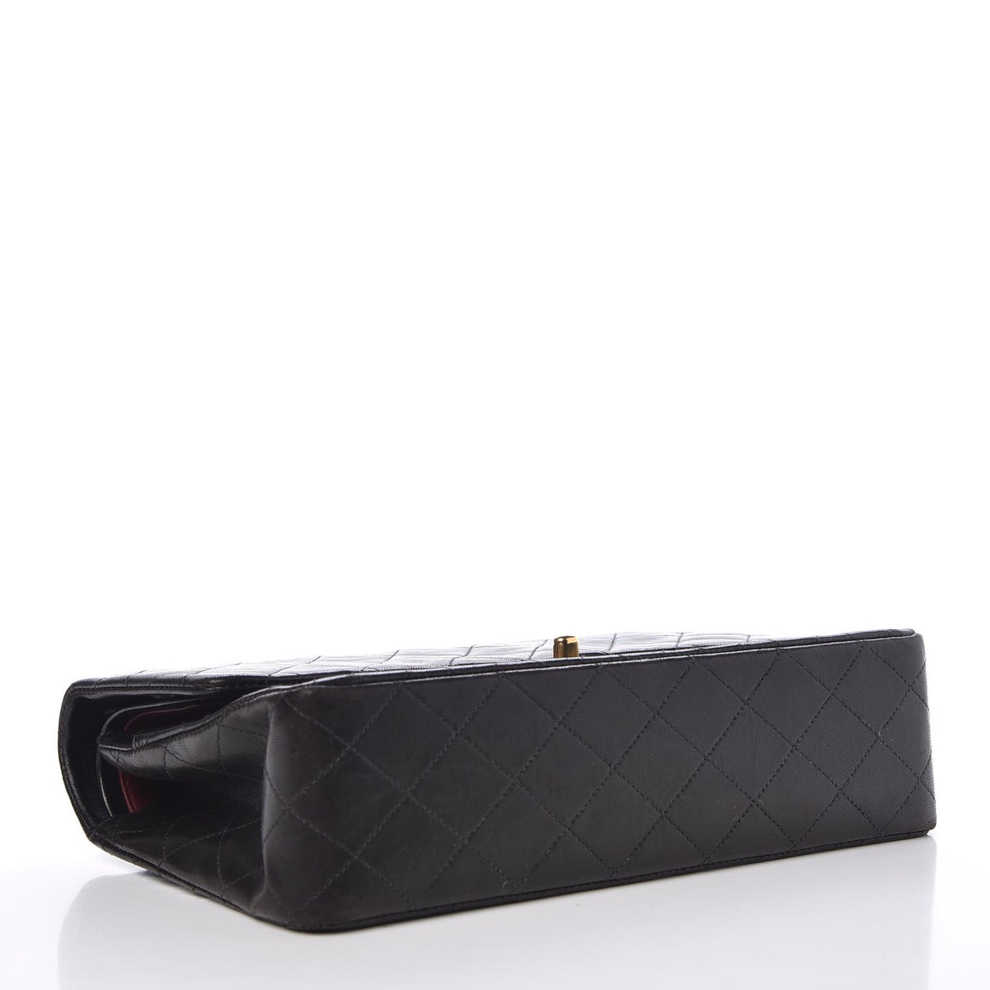 Lambskin Quilted Medium Double Flap Black