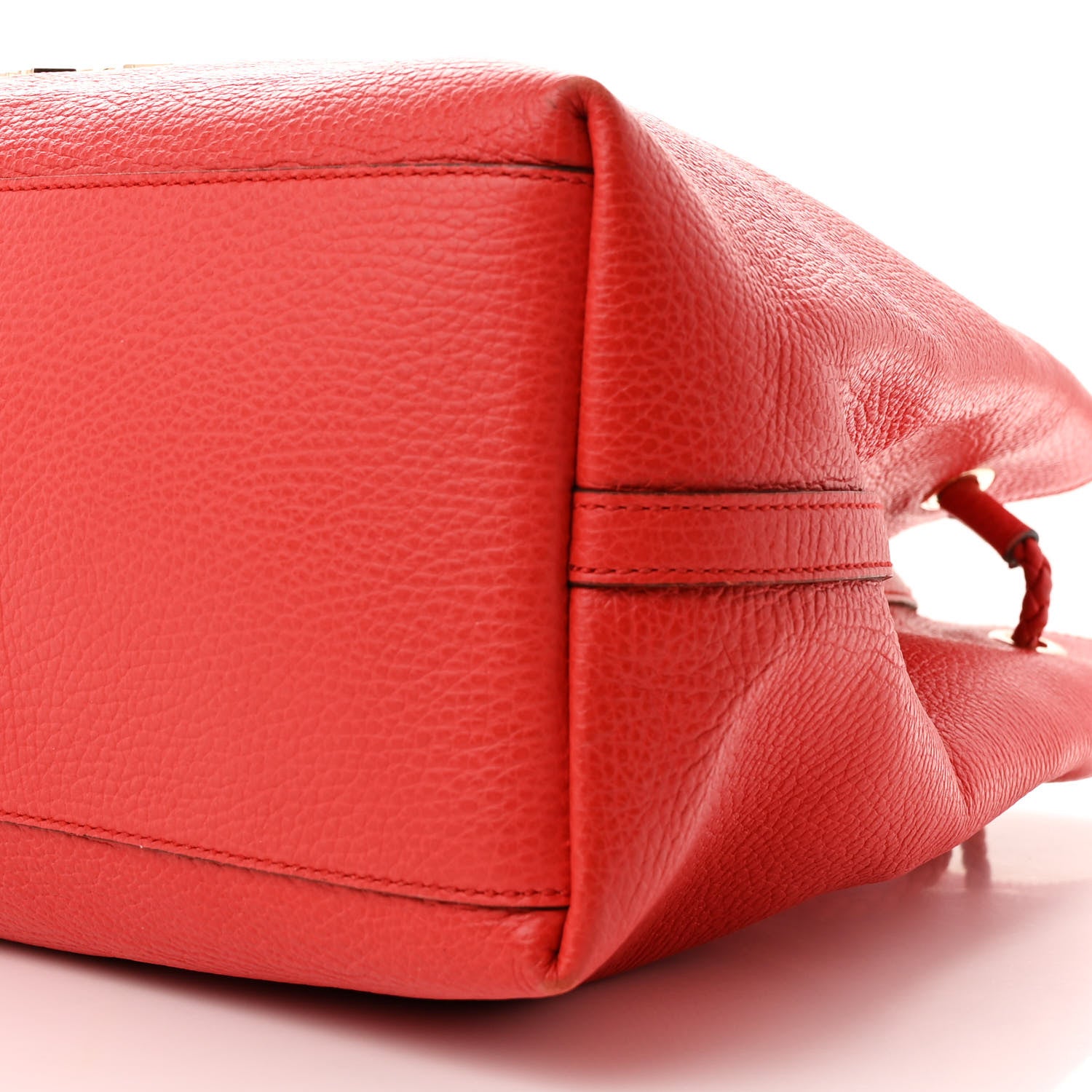 Gucci Calfskin Large Gifford Braided Handle Tote Sporting Red 10 of 11