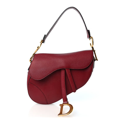 Christian Dior Grained Calfskin Saddle Bag Red 1 of 12