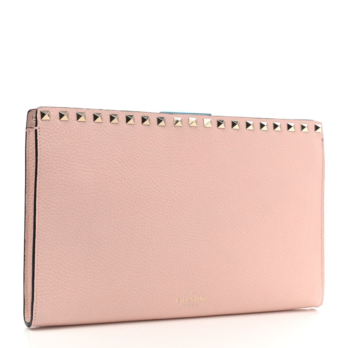 Vitello Rockstud Large Flat Pouch Light Pink