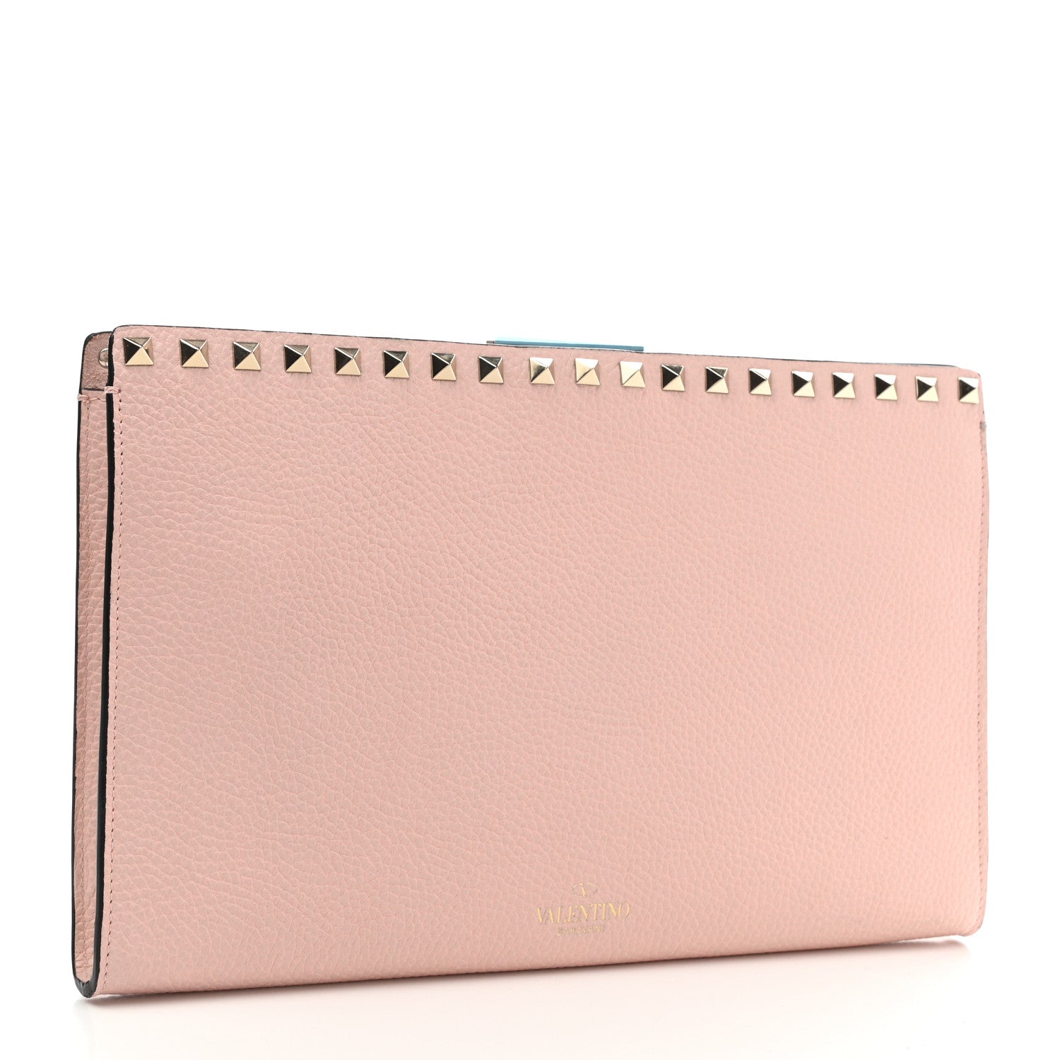 Valentino Garavani Vitello Rockstud Large Flat Pouch Light Pink 3 of 7