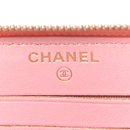 Chanel Iridescent Caviar Quilted Medium Zip Around Wallet Pink 6 of 9