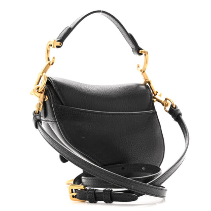 Christian Dior Goatskin Micro Saddle Bag Black 3 of 10