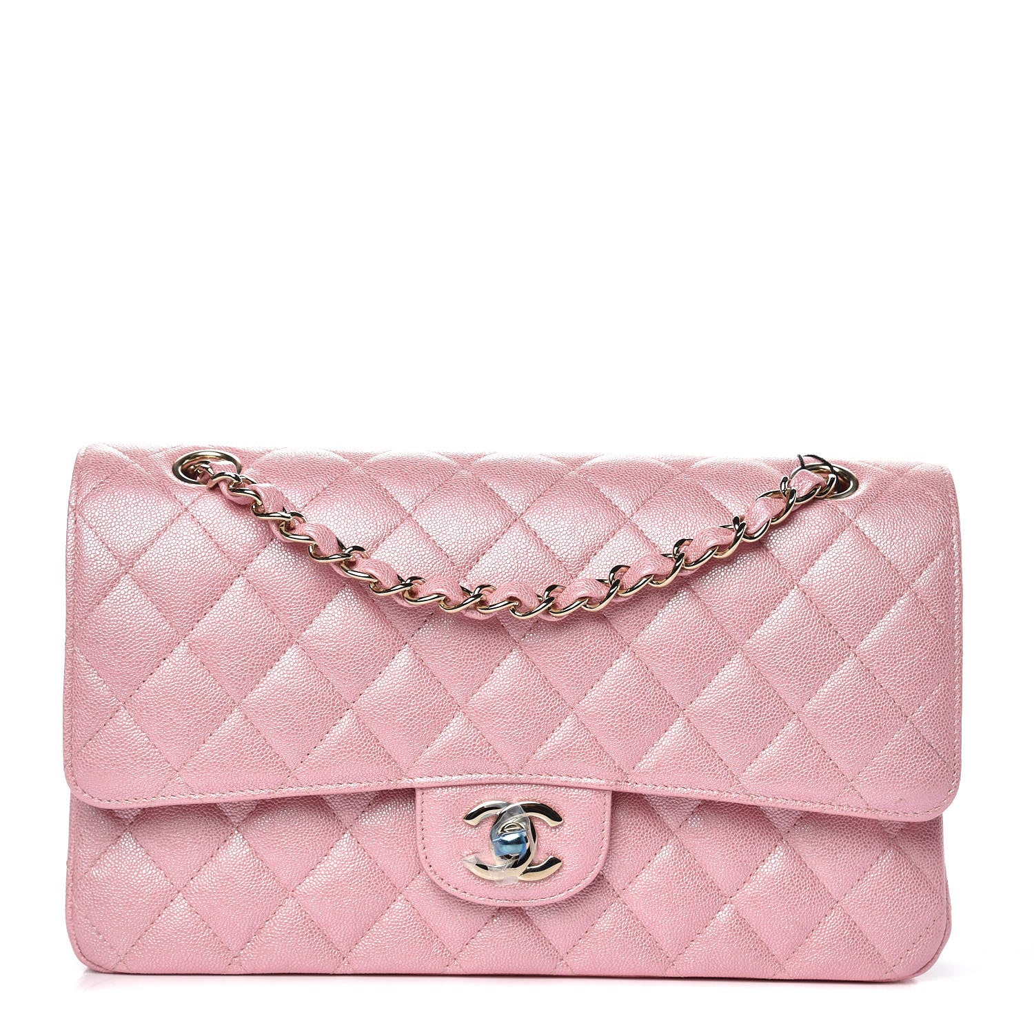 Chanel Iridescent Caviar Quilted Medium Double Flap Rose Pink 1 of 10