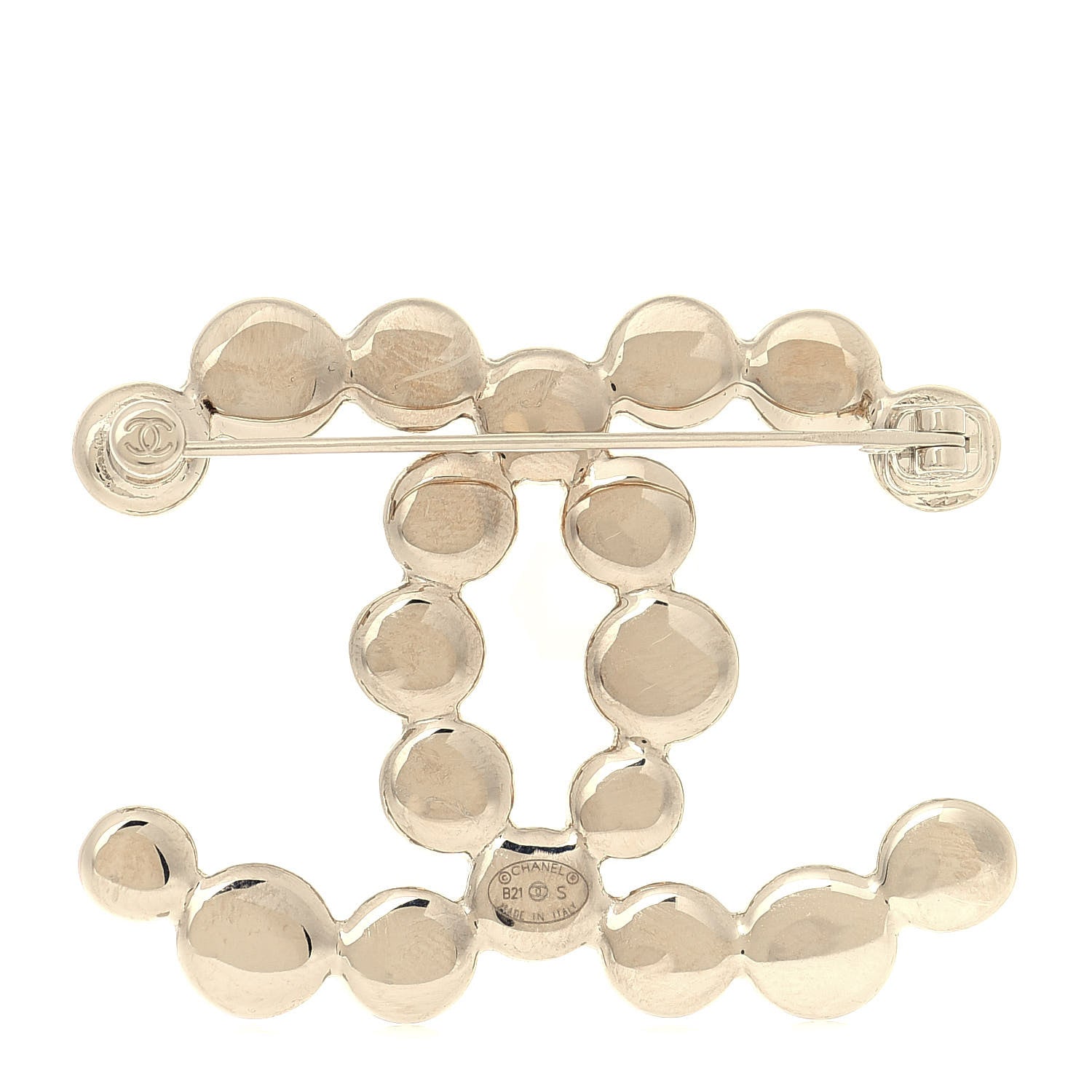Chanel Metal Beaded CC Brooch Gold 3 of 6
