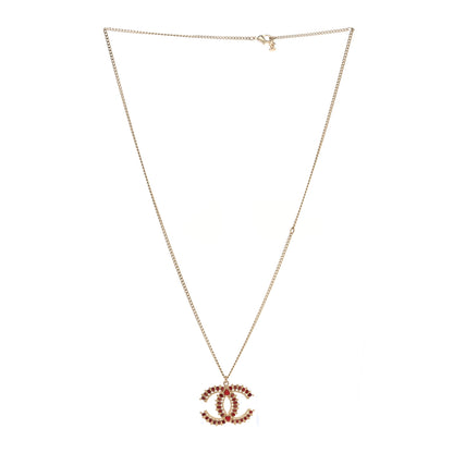 Chanel Resin CC Necklace Gold Red Burgundy 3 of 5