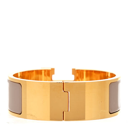 Hermes Enamel Wide Clic Clac H Bracelet Marron Glace 3 of 5