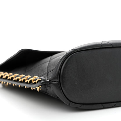 Chanel Calfskin Quilted Chain Small Hobo Bag Black 9 of 10